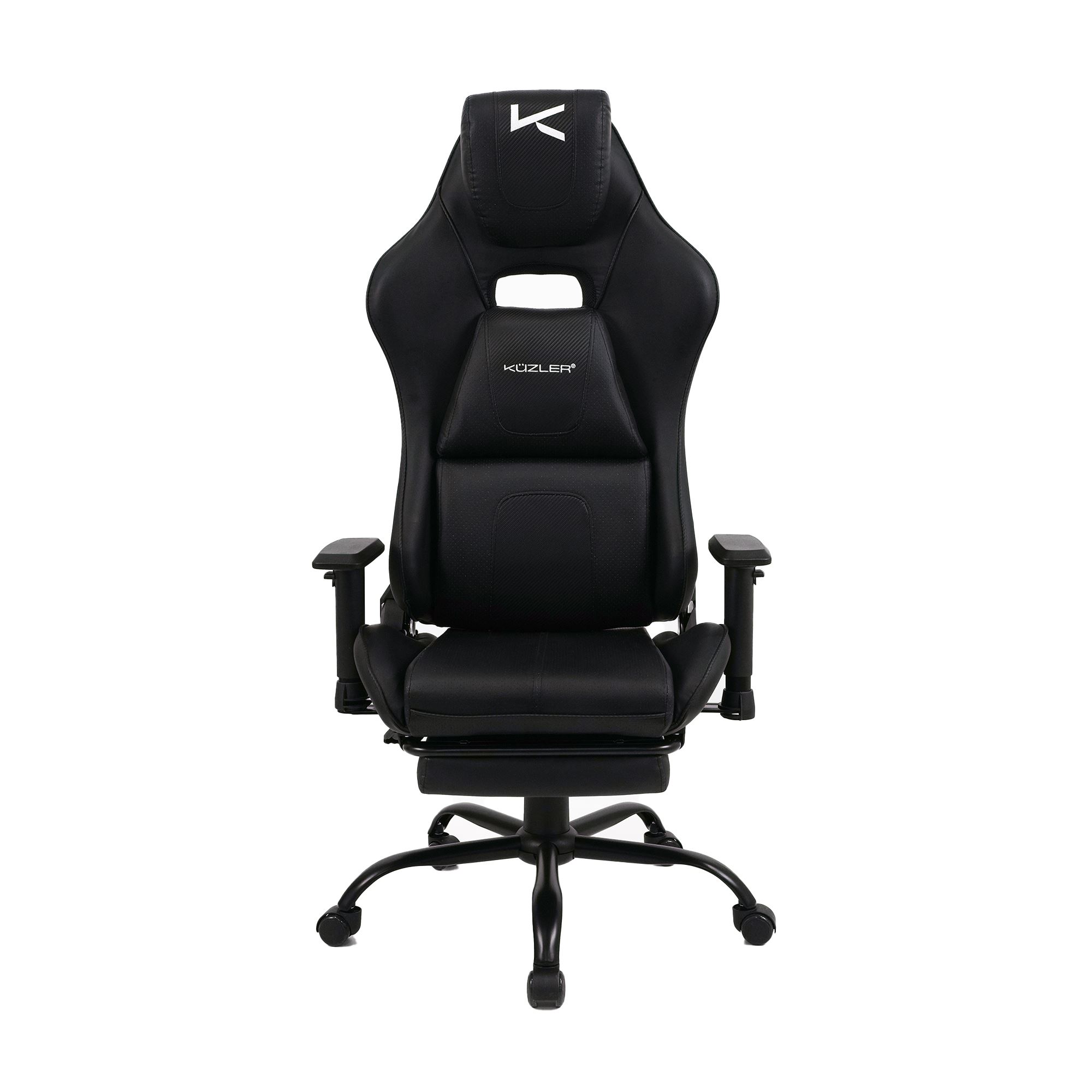 Silla Gamer Ergonómica Negra DRAKTAR2-N con Reposapiés y Reclinación 180°